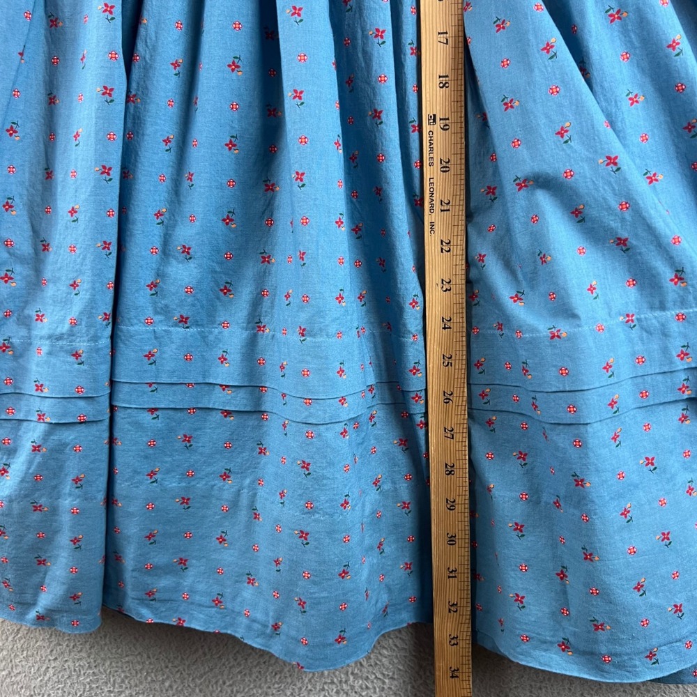 VTG Pleasant Company Girl Floral Prairie Dress Peter Pan Collar Long Sleeve 7 - Picture 9 of 12